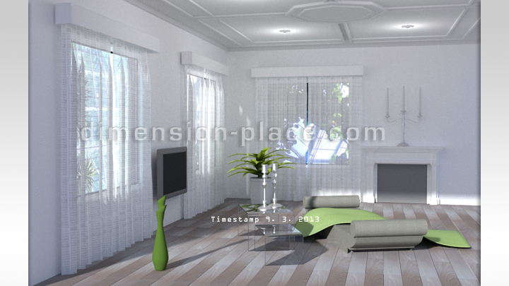 3d interior scene objects light textur